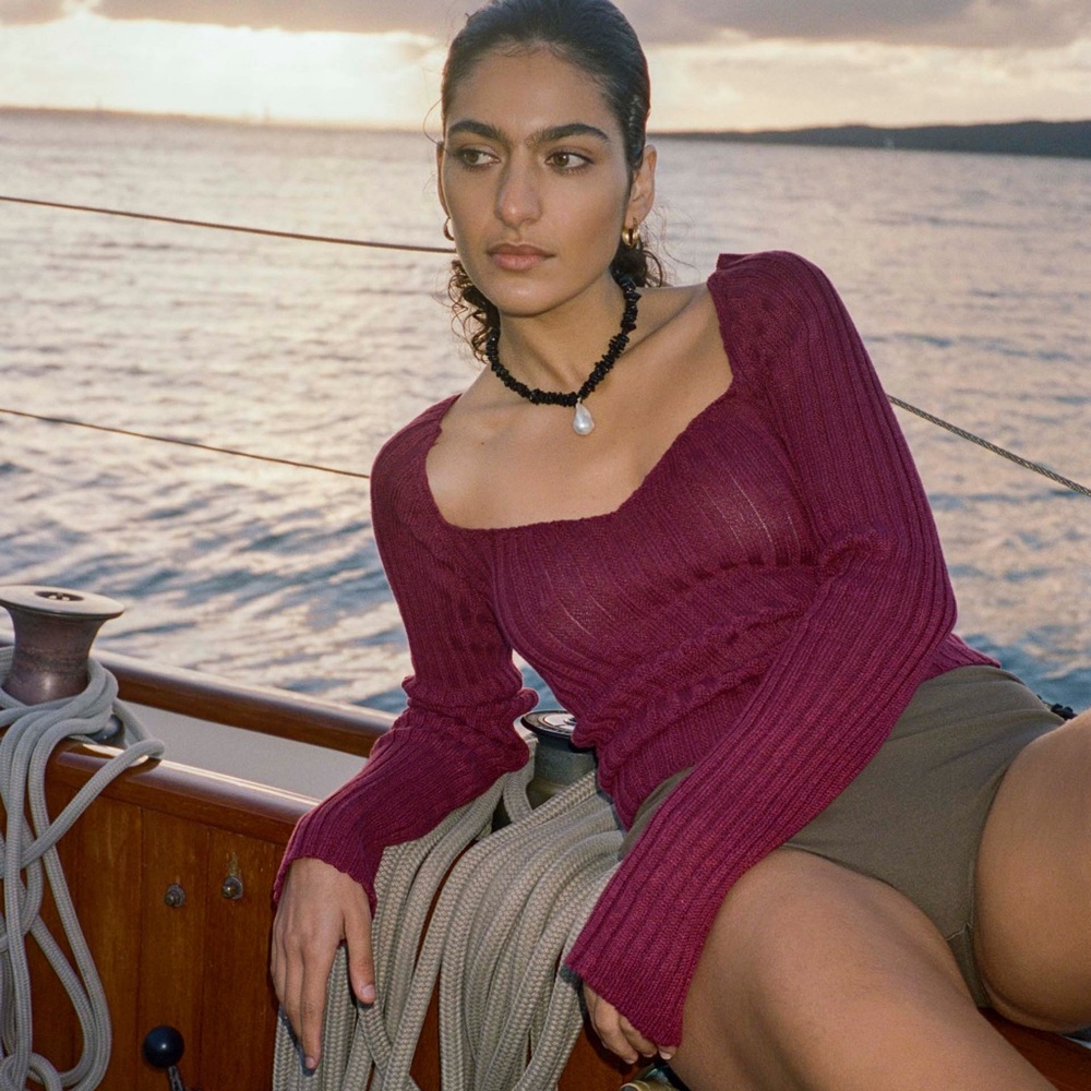 Paris Georgia Linen V Neck Top